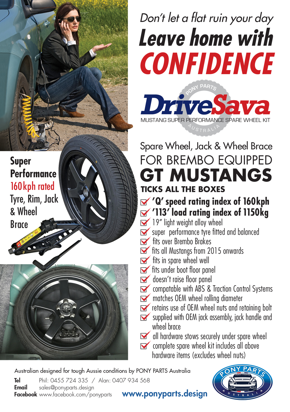 DriveSava -Mustang  Spare Wheel  - WINTER SPECIAL